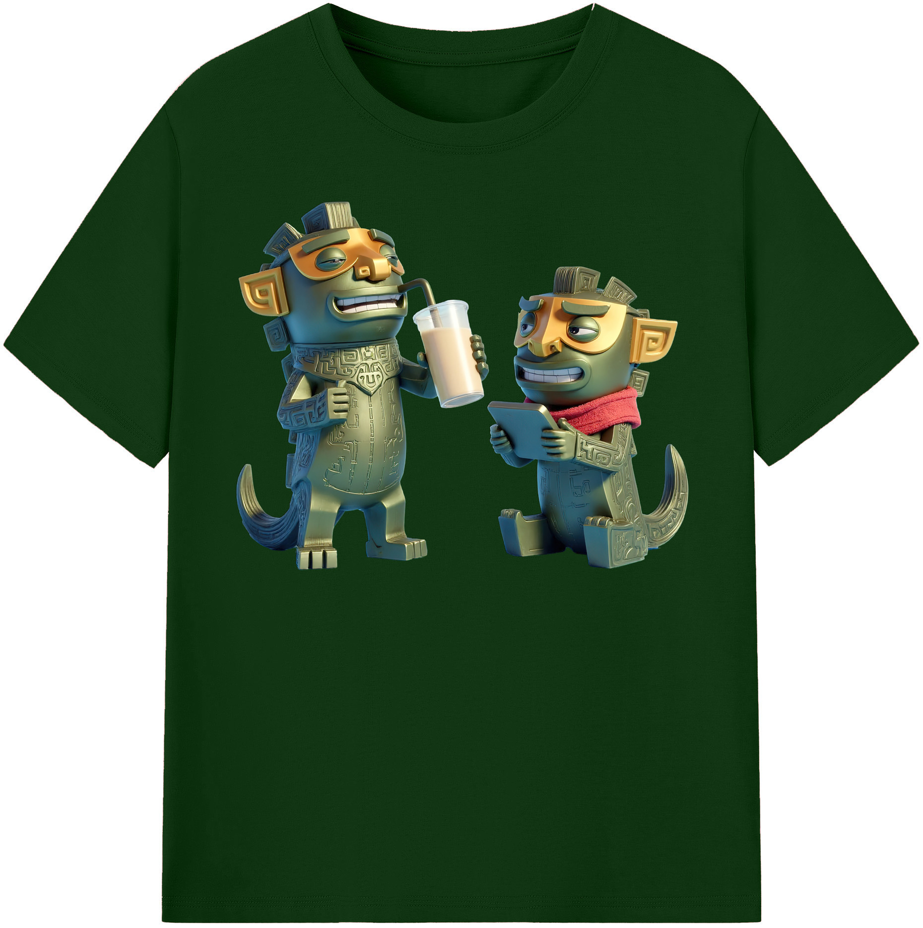（画像用） Ne Zha 2 ナタ 魔童の大暴れ 綿100％半袖Tシャツ（フロントプリント）